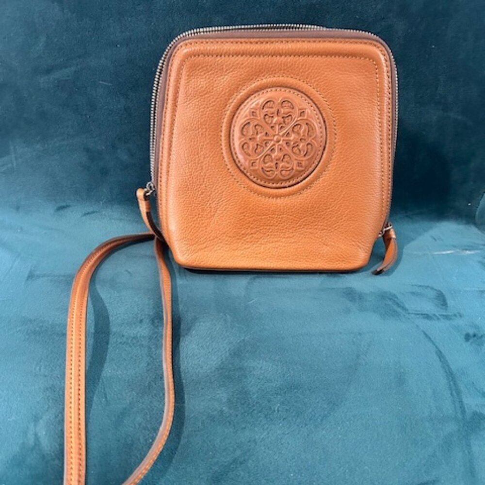 Brighton Ferrara “Fina” Mini Zip Around Crossbody with Leather Strap - Picture 2 of 5
